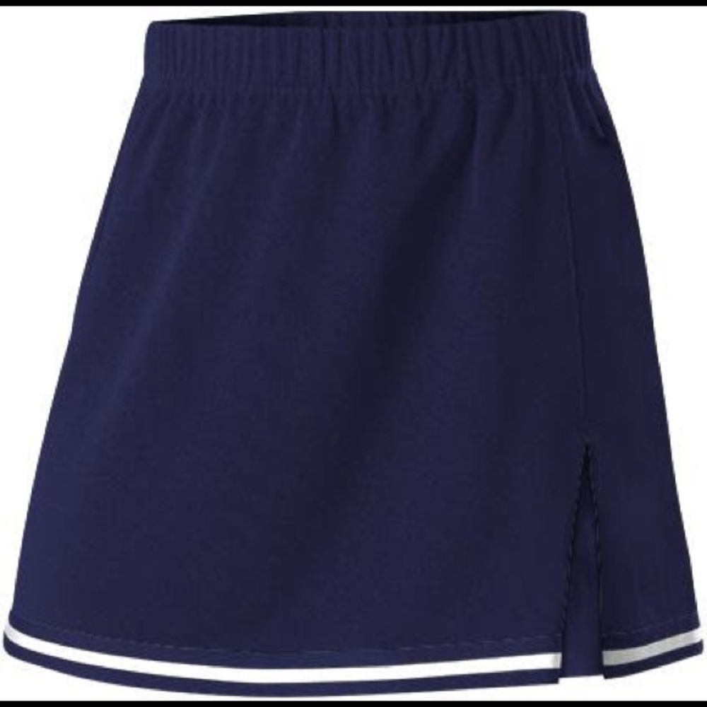 Blue and white cheer skirt